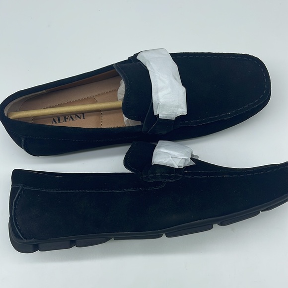 Alfani Womens James Leather Square Toe Loafers, Black 8/.5 w - Picture 2 of 16